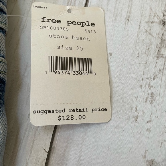 Free People Jean Coverall Size 25 Stone Beach Blue Color NWT - Picture 7 of 7